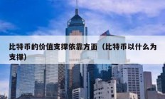 比特币的价值支撑依靠方面（比特币以什么为支撑）