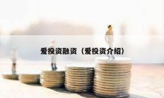 爱投资融资（爱投资介绍）