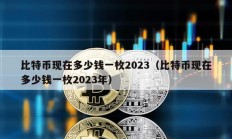 比特币现在多少钱一枚2023（比特币现在多少钱一枚2023年）