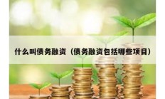 什么叫债务融资（债务融资包括哪些项目）