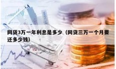 网贷3万一年利息是多少（网贷三万一个月要还多少钱）