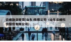 云峰融资租赁(山东)有限公司（山东云峰科技股份有限公司）