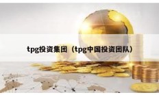 tpg投资集团（tpg中国投资团队）