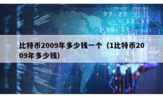 比特币2009年多少钱一个（1比特币2009年多少钱）