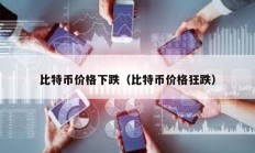 比特币价格下跌（比特币价格狂跌）