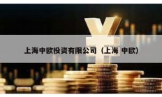 上海中欧投资有限公司（上海 中欧）