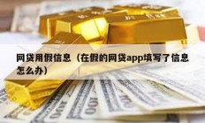 网贷用假信息（在假的网贷app填写了信息怎么办）