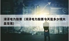 漳泽电力股票（漳泽电力股票今天是多少钱大盘交易）