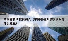 中国著名天使投资人（中国著名天使投资人是什么意思）