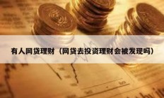 有人网贷理财（网贷去投资理财会被发现吗）