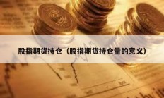 股指期货持仓（股指期货持仓量的意义）