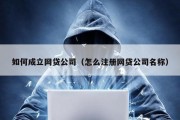 如何成立网贷公司（怎么注册网贷公司名称）