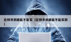 比特币到底能不能买（比特币到底能不能买到）