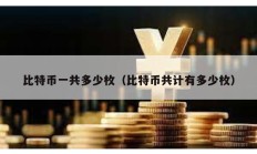 比特币一共多少枚（比特币共计有多少枚）