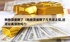 拍拍贷逾期了（拍拍贷逾期了几天还上后,还可以再贷款吗?）