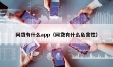 网贷有什么app（网贷有什么危害性）