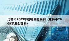 比特币2009年在哪里能买到（比特币2009年怎么交易）