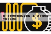 单一资金信托如何投资股权（单一资金信托属于同业业务吗）