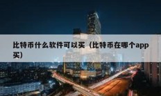 比特币什么软件可以买（比特币在哪个app买）